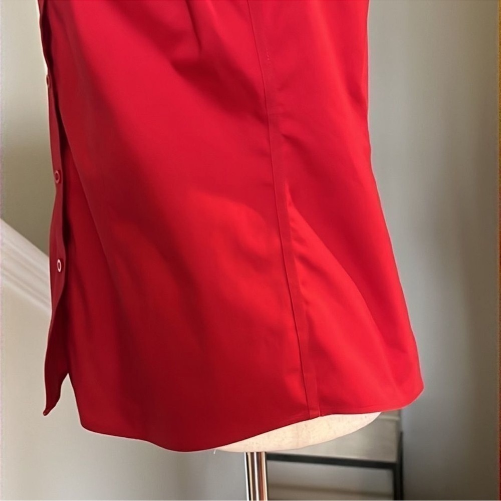 CHICO’S No Iron Button Up Shirt Long Sleeve Red Size Small NWOT - Picture 5 of 7